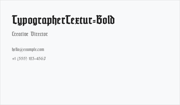 TypographerTextur-Bold Business Card