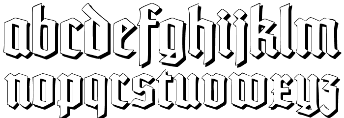 TypographerTextur Schatten Font LOWERCASE