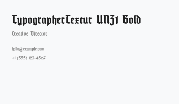 TypographerTextur UNZ1 Bold Business Card