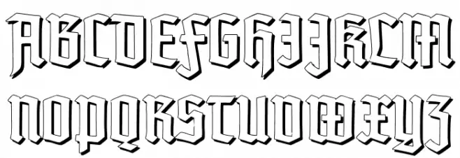 TypographerTexturSchatten Font Litere mari