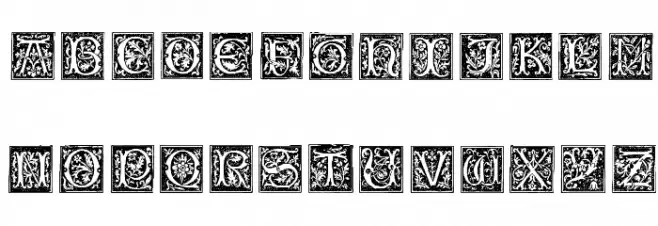 TypographerWoodcutInitialsOne خط أحرف صغيرة