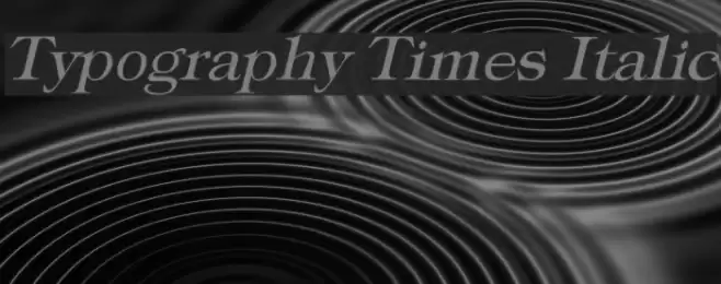 Typography Times Italic Font examples