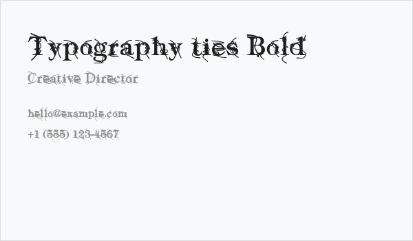 Typography ties Bold Business Card