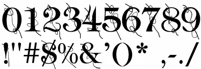 Typography ties Font OTHER CHARS