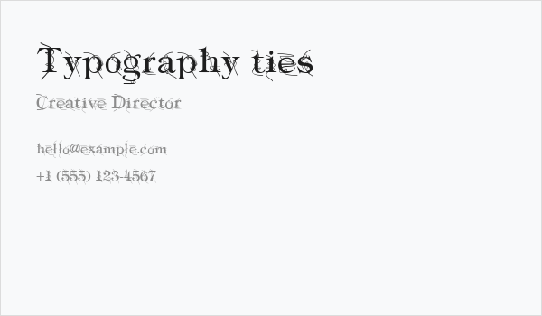 Typography ties Business Card