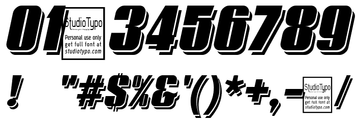 Typoline Demi Shadow Italic Font OTHER CHARS