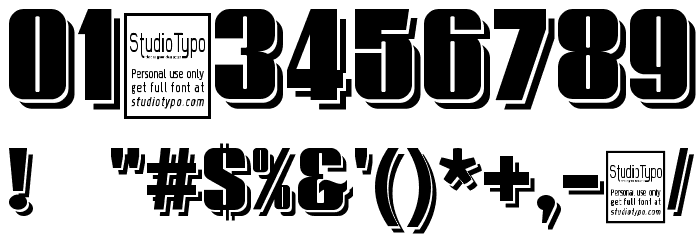 Typoline Demi Shadow Font OTHER CHARS