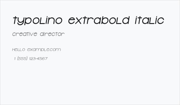 Typolino ExtraBold Italic Business Card