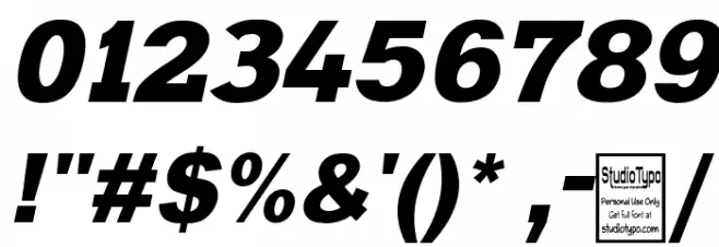 Typoster Italic Font OTHER CHARS