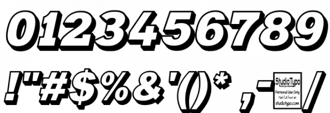 Typoster Outline Italic Font OTHER CHARS