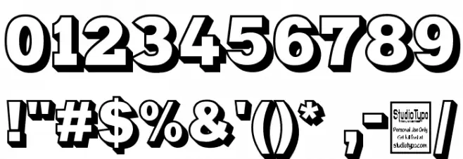 Typoster Outline Font OTHER CHARS