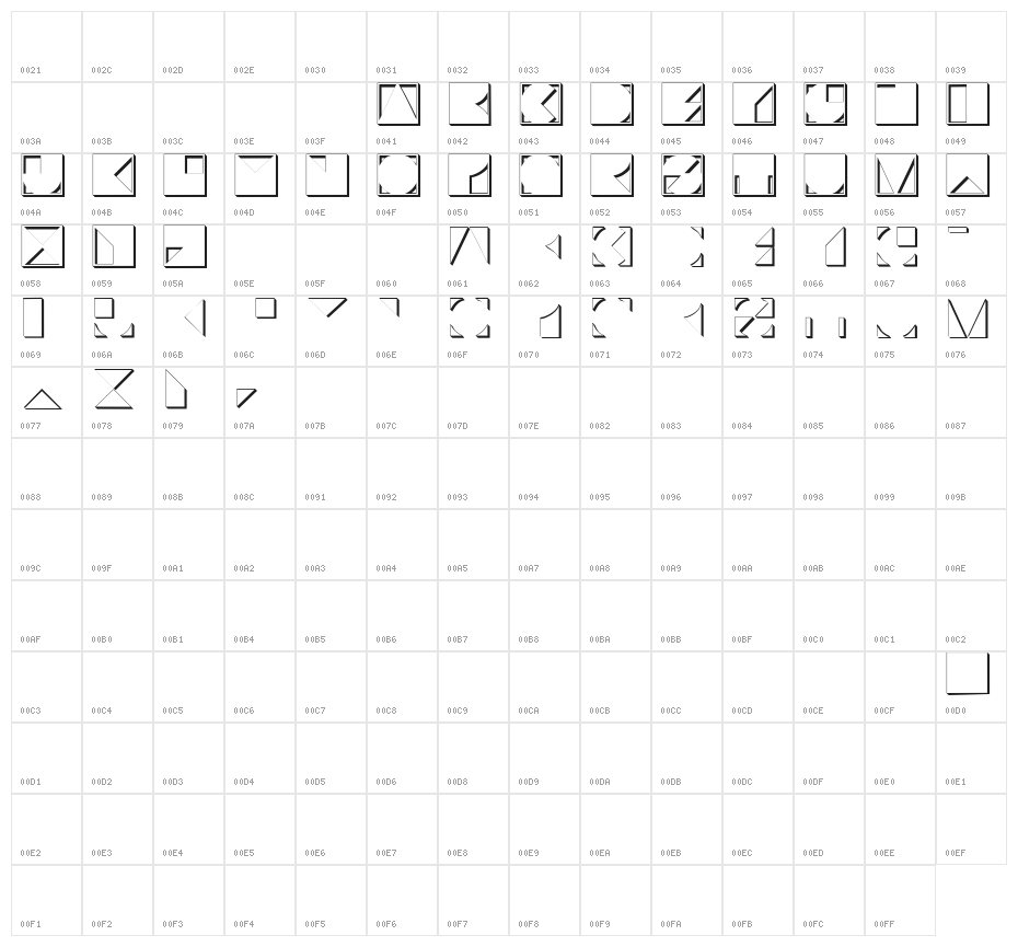 Typotraces-Four Character Map