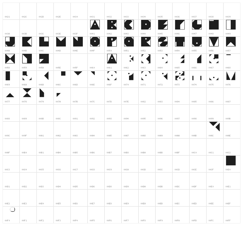 Typotraces-Three Character Map