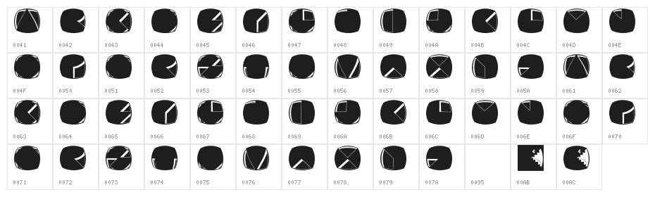 Typotraces-Zwo Character Map