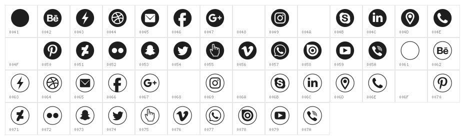 typeecon Regular Character Map