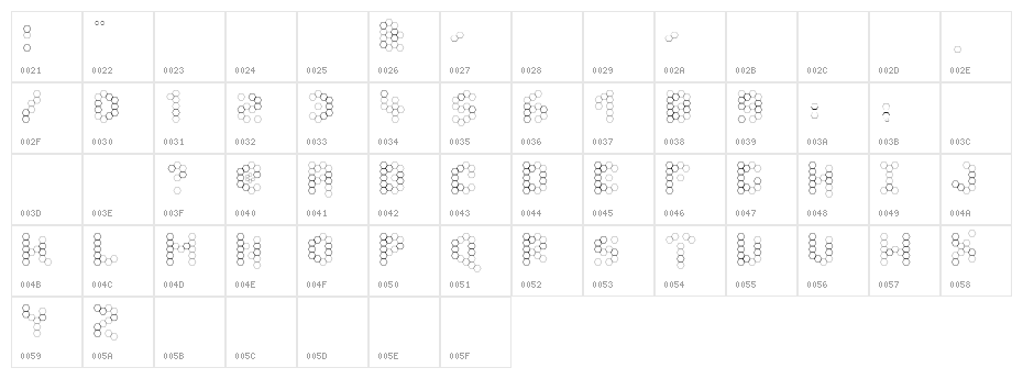 U Honeycombed Character Map