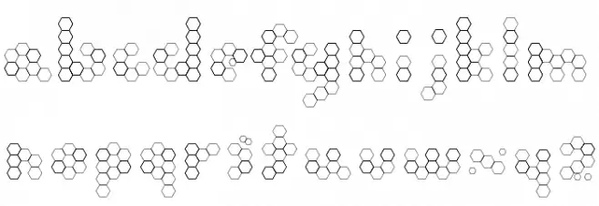 U Honeycombed Schriftart Kleinbuchstaben