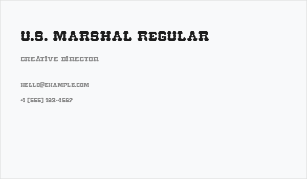 U.S. Marshal Regular Business Card