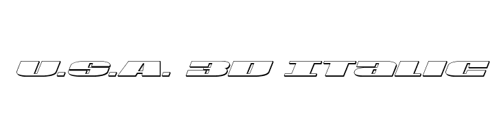 U.S.A. 3D Italic  フリーフォントのダウンロード