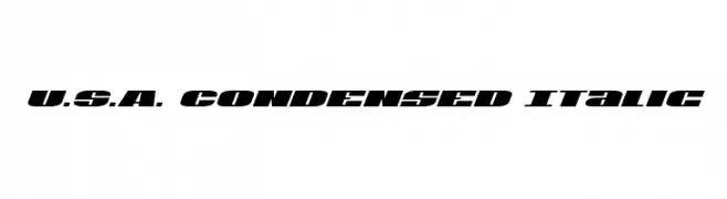 U.S.A. Condensed Italic  Frei Schriftart Herunterladen