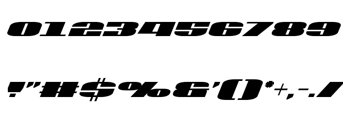 U.S.A. Condensed Italic Font OTHER CHARS