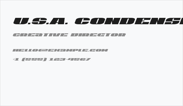 U.S.A. Condensed Italic Business Card