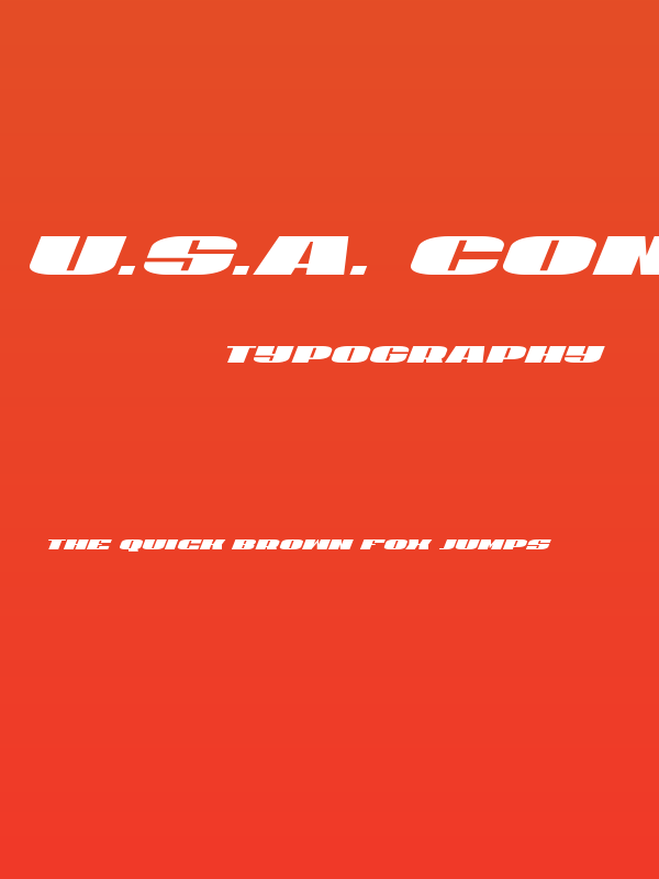 U.S.A. Condensed Italic Poster