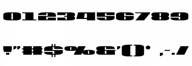 U.S.A. Condensed Font OTHER CHARS