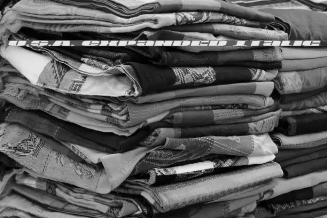 U.S.A. Expanded Italic Font examples