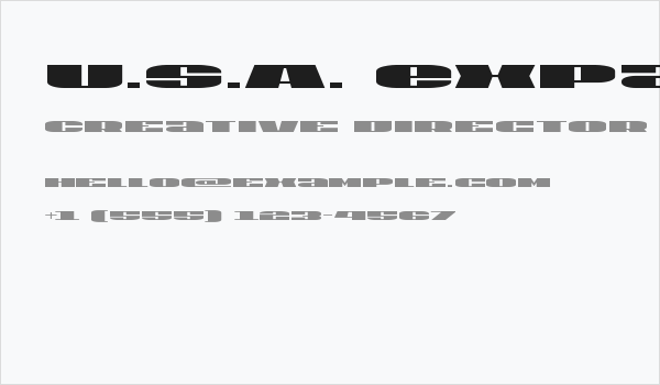 U.S.A. Expanded Business Card