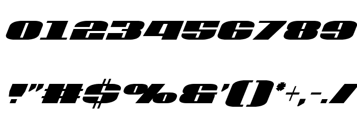U.S.A. Extra-Condensed Italic Font OTHER CHARS