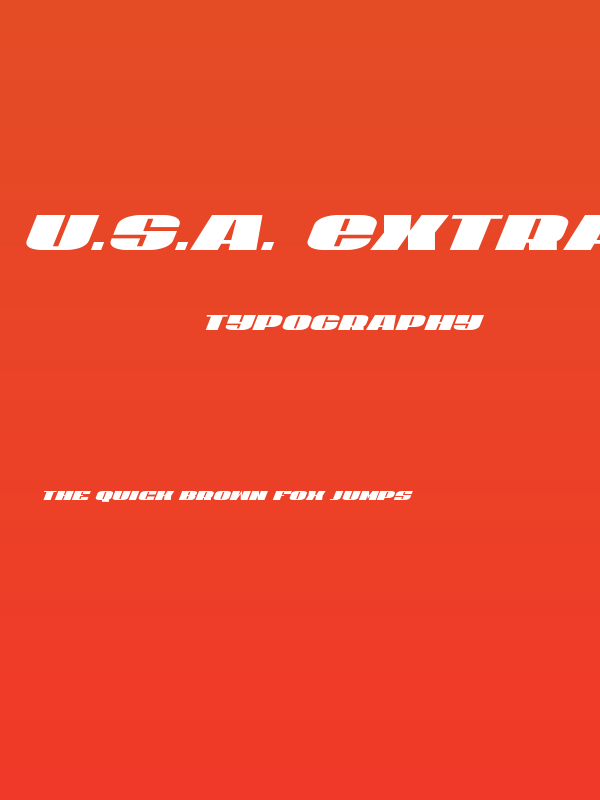 U.S.A. Extra-Condensed Italic Poster