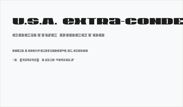 U.S.A. Extra-Condensed Business Card