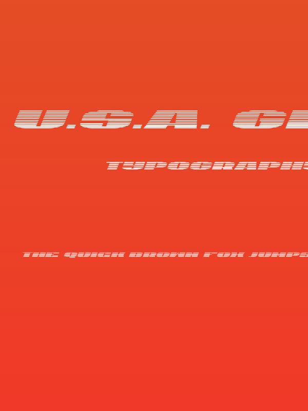 U.S.A. Gradient Italic Poster