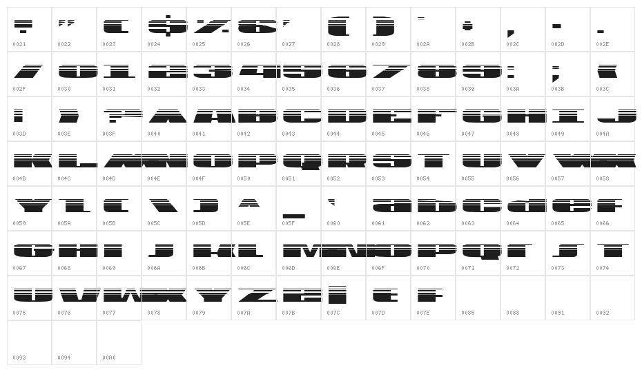 U.S.A. Gradient Character Map