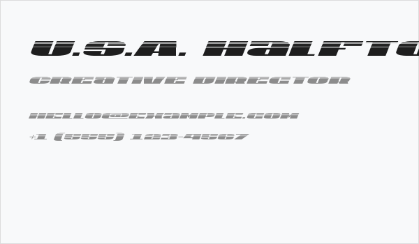 U.S.A. Halftone Italic Business Card