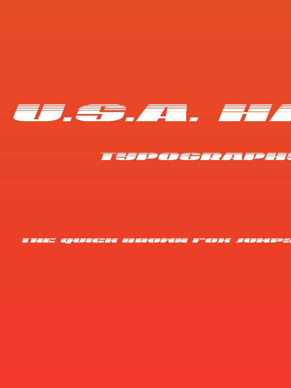 U.S.A. Halftone Italic Poster