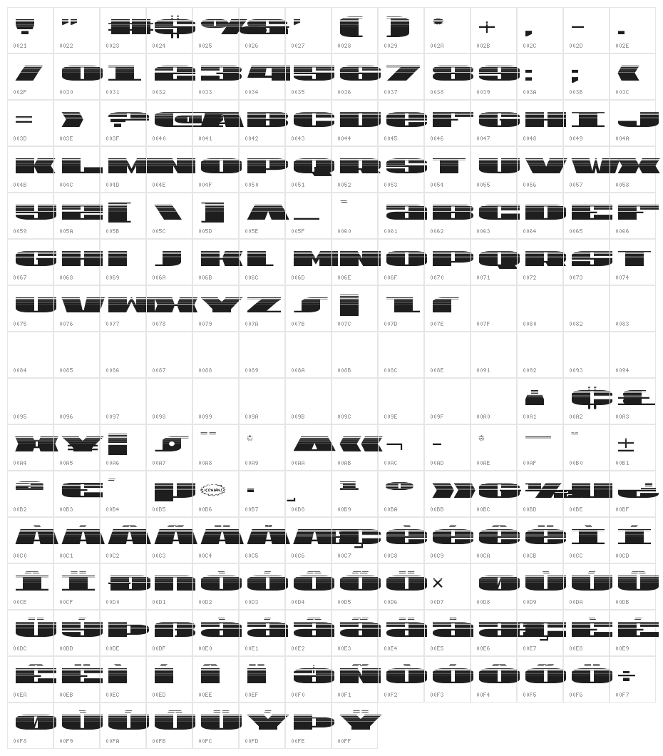 U.S.A. Halftone Character Map