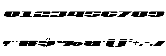 U.S.A. Laser Italic Font OTHER CHARS