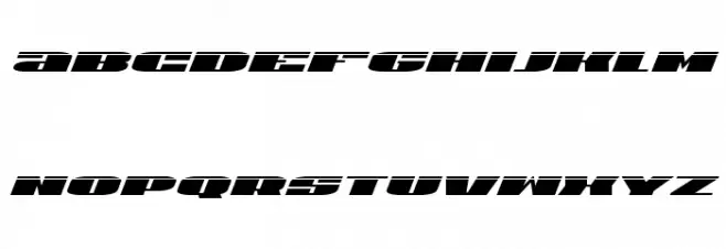 U.S.A. Laser Italic Schriftart Kleinbuchstaben