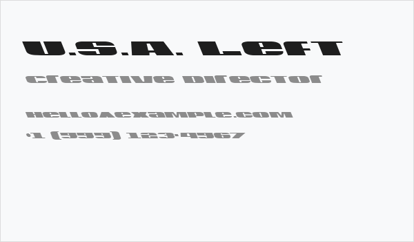 U.S.A. Left Business Card