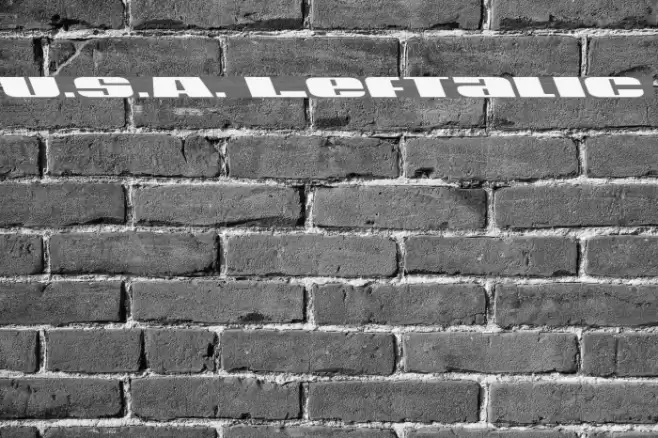 U.S.A. Leftalic Font examples