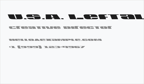 U.S.A. Leftalic Business Card