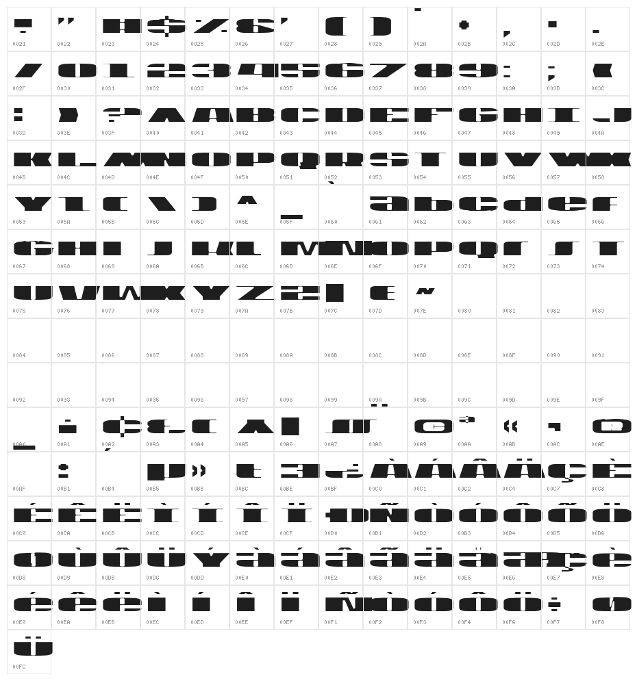 U.S.A. Light Character Map