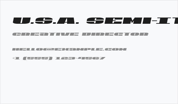 U.S.A. Semi-Italic Business Card