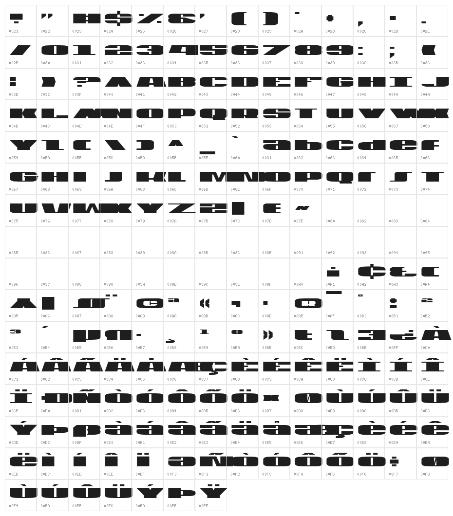 U.S.A. Character Map