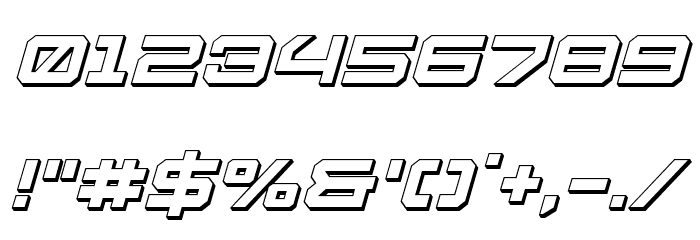 U.S.S. Dallas 3D Italic Font OTHER CHARS
