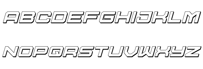 U.S.S. Dallas 3D Italic Font LOWERCASE