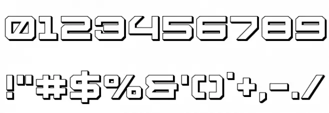 U.S.S. Dallas 3D Font OTHER CHARS