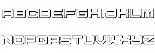 U.S.S. Dallas 3D Font Litere mici